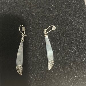 Chic Silver and White Drop Earrings